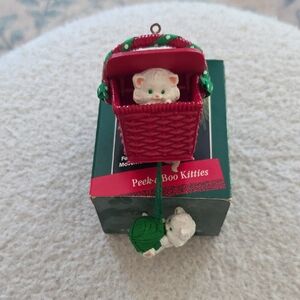 Vintage Hallmark Peek-a-Boo Kitties Ornament - 1988